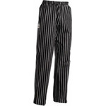 Egochef Παντελόνι Σεφ Ριγέ Μαύρο με Λάστιχο στη Μέση