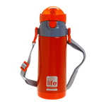 Ecolife Ανοξείδωτο Παγούρι Θερμός με Καλαμάκι Red 400ml