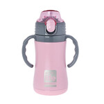 Ecolife Πλαστικό Παγούρι Θερμός με Καλαμάκι Pink 300ml