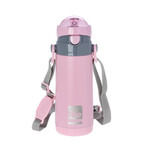 Ecolife Ανοξείδωτο Παγούρι Θερμός με Καλαμάκι Pink 400ml