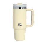 Ecolife Μεταλλικό Ποτήρι Θερμός (Με Καλαμάκι) Crema 900 ml Ecolife Μεταλλικό Ποτήρι Θερμός (Με Καλαμάκι) Crema 900 ml