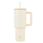 Estia  Straw Tumbler XL Handled Tumbler Θερμός Ανοξείδωτο 1200ml Lily White -01-32197