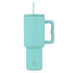 Estia  Straw Tumbler XL Handled Tumbler Θερμός Ανοξείδωτο 1200ml Bermuda Green - 01-32203