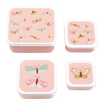 A little lovely company Σετ 4 δοχεία φαγητού Lunch & Snack Box Butterflies