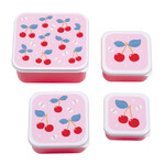 A little lovely company Σετ 4 δοχεία φαγητού Lunch & Snack Box Cherries