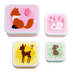 A little lovely company Σετ 4 δοχεία φαγητού Lunch & Snack Box "Forest Friends"