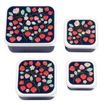A little lovely company Σετ 4 δοχεία φαγητού Lunch & Snack Box Strawberries
