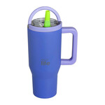 Ecolife Ανακυκλώσιμο Handled Tumbler Θερμός Ανοξείδωτο BPA Free 900ml Blue Purple με Καλαμάκι και Λαβή
