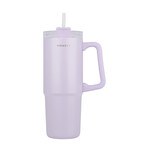 Homely Straw Tumbler Θερμός Ανοξείδωτο 900ml Lavender Fog με Καλαμάκι και Λαβή 01-34528