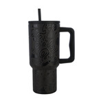 Estia  Θερμός  Straw Tumbler XL SAVE THE AEGEAN  900ml Noir Echo- 01-32098