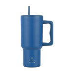 Estia Θερμός Straw Tumbler XL 900ml Denim Blue με Καλαμάκι και Λαβή 01-32166