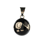 Μελωδικό μενταγιόν Bola - Μαύρο με ελεφαντάκι VK990