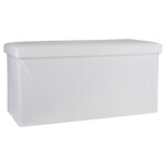 Estia Σκαμπό Σαλονιού με Αποθηκευτικό Χώρο Επενδυμένο με Ύφασμα Λευκό 76x38x38εκ. 03-35938