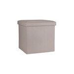 Estia Σκαμπό Σαλονιού με Αποθηκευτικό Χώρο Επενδυμένο με Δερματίνη Taupe 38x38x38εκ.. 03-35907