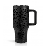 EcoLife Θερμός Tumbler 900ml με Καλαμάκι & Διπλή Λαβή – Leopard Black | 33-BO-7077