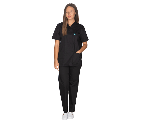 ALEZI Ιατρική στολή Παντελόνι- Μπλούζα unisex Μαύρο
