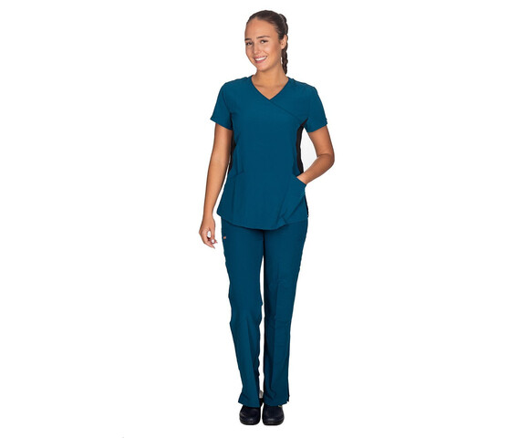 Alezi Stretch Σετ Ιατρικό Παντελόνι και Μπλούζα Γυναικεία - Πετρόλ