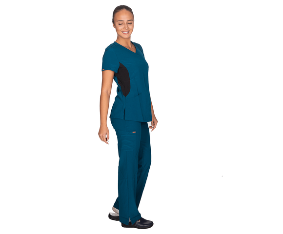 Alezi Stretch Σετ Ιατρικό Παντελόνι και Μπλούζα Γυναικεία - Πετρόλ