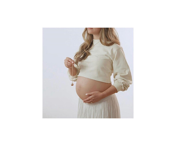 Bola Μενταγιόν εγκυμοσύνης - Λευκό με Ασημί Καρδούλες