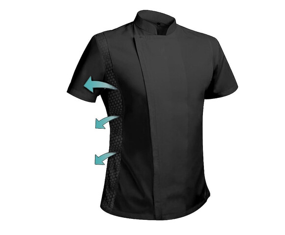 Egochef Σακάκι Σεφ 100% Microfiber Unisex με Κοντό Μανίκι Ottavio Μαύρο
