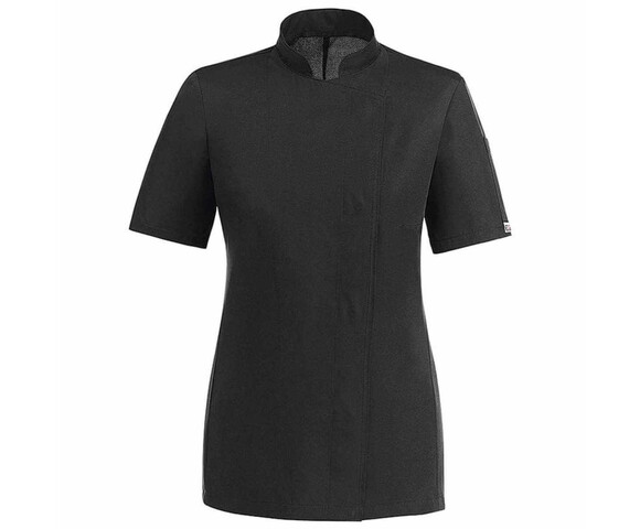 Egochef Σακάκι Σεφ 100% Microfiber Γυναικείο Μαύρο με Κοντό Μανίκι