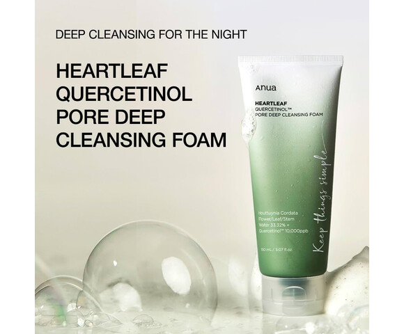 ANUA Heartleaf Quercetionl Pore Deep Cleansing Foam 150ml – Αφρός για καθημερινό βαθύ καθαρισμό