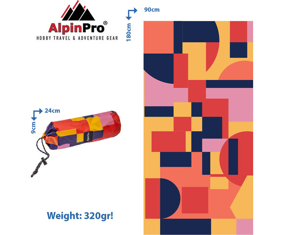 AlpinPro Dryfast Shapes Πετσέτα Θαλάσσης 180x90εκ.