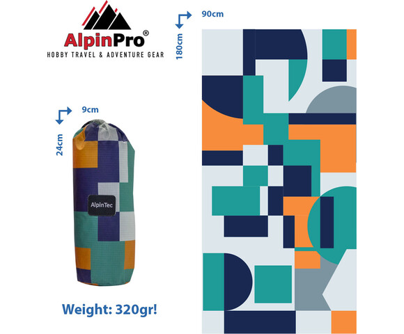 AlpinPro Dryfast Shapes Πετσέτα Θαλάσσης 180x90εκ.