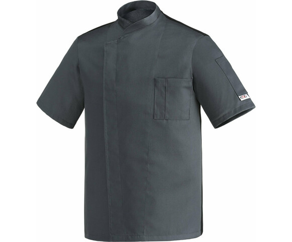 Egochef Σακάκι Σεφ 100% Microfiber Unisex Γκρι με Κοντό Μανίκι Ottavio
