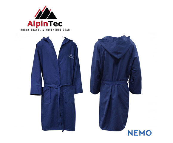 AlpinPro Nemo Παιδικό Μπουρνούζι Κολυμβητηρίου Navy Microfiber 133cm-144cm (10-11years)