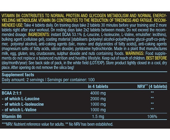 Biotech USA BCAA+B6 4000mg 200 ταμπλέτες