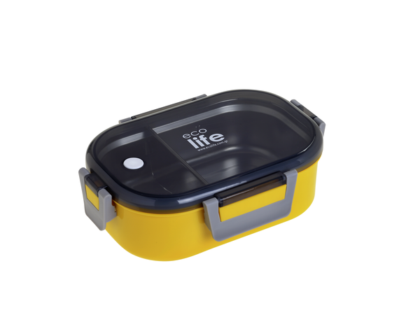 Ecolife Δοχείο Φαγητού Inox Yellow  - Με Χώρισμα 900ml