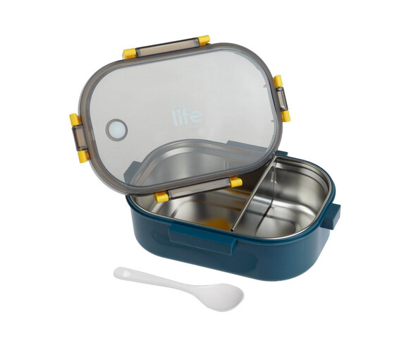 Ecolife Δοχείο Φαγητού Inox Blue - Με Χώρισμα 900ml