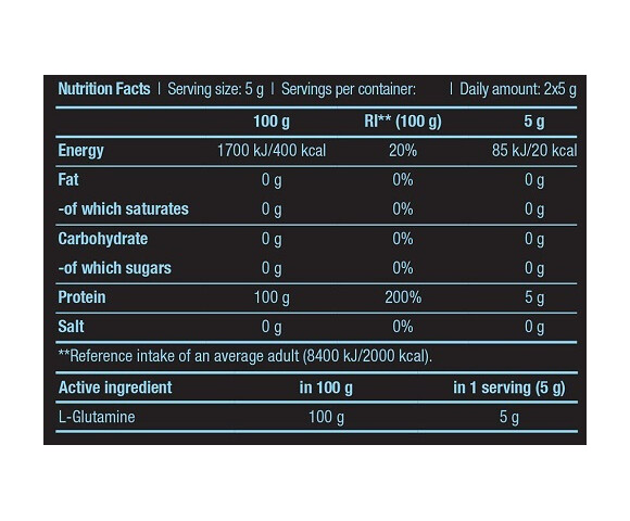 Biotech USA 100% L-Glutamine 240gr Unflavoured