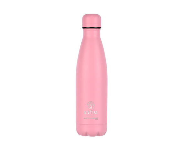 Estia Travel Flask Lite Save the Aegean Ανακυκλώσιμο Μπουκάλι Θερμός Ανοξείδωτο BPA Free 500ml Blossom Rose