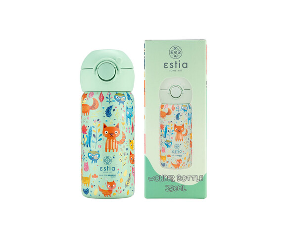 Estia Παιδικό Παγούρι Θερμός Ανοξείδωτο Feline Foliage 350ml 01-23461