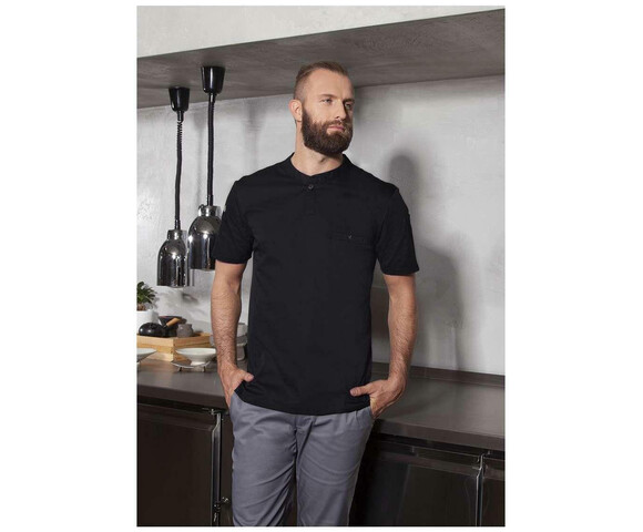 Karlowsky Μπλούζα Σεφ Unisex Μαύρη με Κοντό Μανίκι