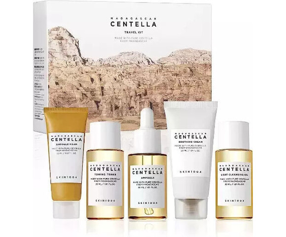 Skin1004 Madagascar Centella Travel Kit Σετ Περιποίησης για Ενυδάτωση , Κατά της Ακμής & Λάμψη 6τμχ