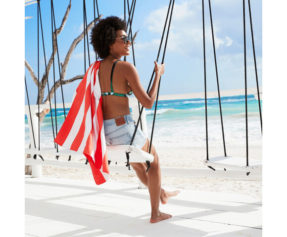 Dock & Bay: Πετσέτα θαλάσσης Quickdry Cabana - Waikiki Coral (Μικροϊνες)  X-Large  200x90cm