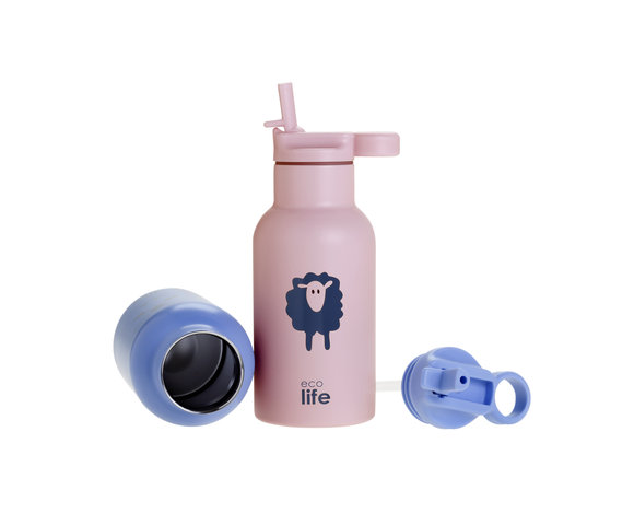 Ecolife Animal Παιδικό Παγούρι Θερμός Ανοξείδωτο με Καλαμάκι Penguin 350ml