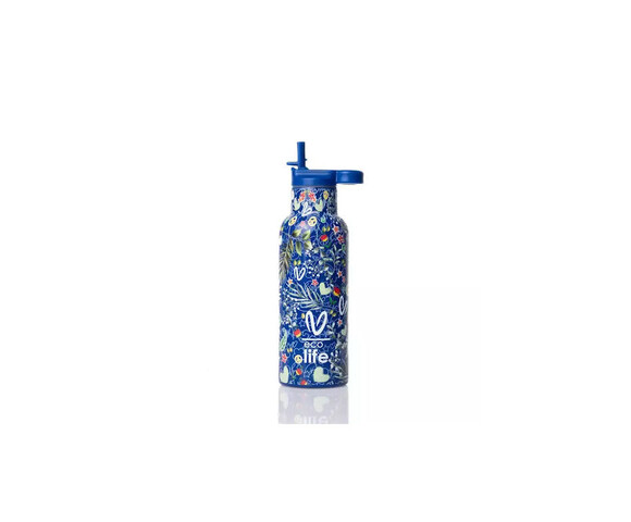 Ecolife X Vasiliki Ανοξείδωτο Μπουκάλι Θερμός Blue 500ml (33-BO-2324)