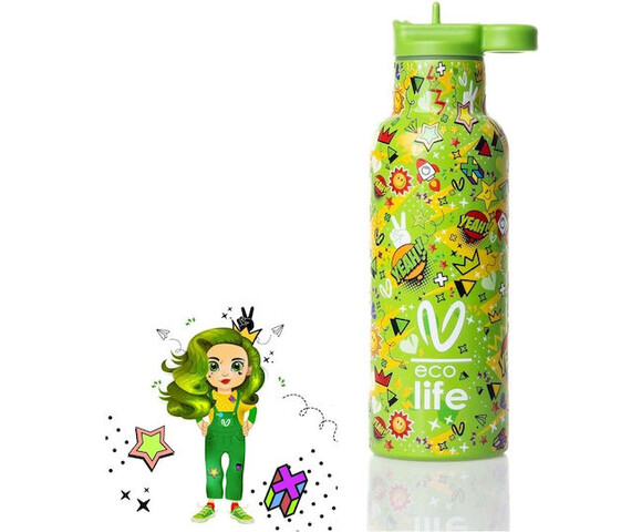 Ecolife X Vasiliki Ανοξείδωτο Μπουκάλι Θερμός Borola 500ml (33-BO-2320)