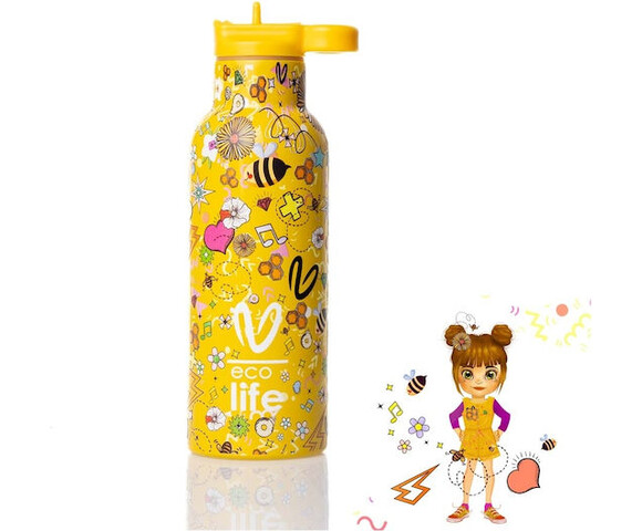 Ecolife X Vasiliki Ανοξείδωτο Μπουκάλι Θερμός Joy 500ml (33-BO-2323)