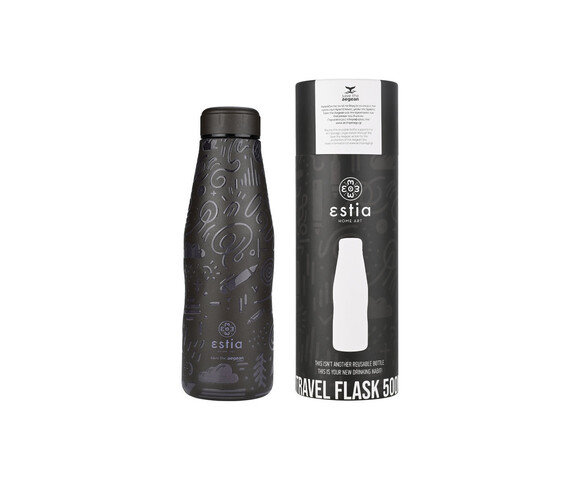 ΘΕΡΜΟΣ TRAVEL FLASK SAVE THE AEGEAN 500ml NOIR ECHO
