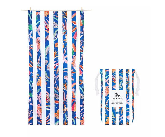 Dock & Bay: Πετσέτα θαλάσσης Flower Power - Tropical Bloom Microfiber (Μικροϊνες)  Large  160x90cm