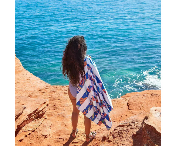 Dock & Bay: Πετσέτα θαλάσσης Flower Power - Tropical Bloom Microfiber (Μικροϊνες)  Large  160x90cm