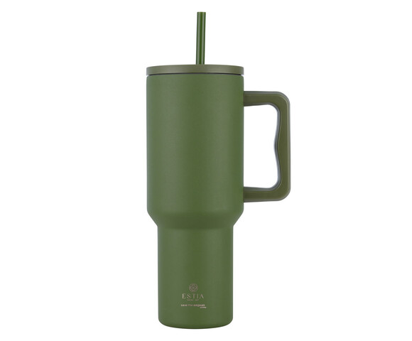 Estia  Straw Tumbler XL Handled Tumbler Θερμός Ανοξείδωτο 1200ml Forest Spirit 01-32173