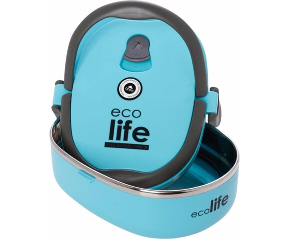 Ecolife Double Wall Δοχείο Φαγητού Θερμός Πλαστικό Μπλε 800ml