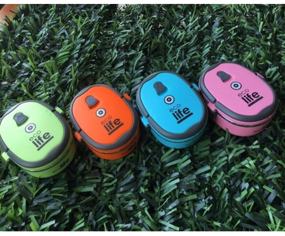 Ecolife Double Wall Δοχείο Φαγητού Θερμός Πλαστικό Μπλε 800ml