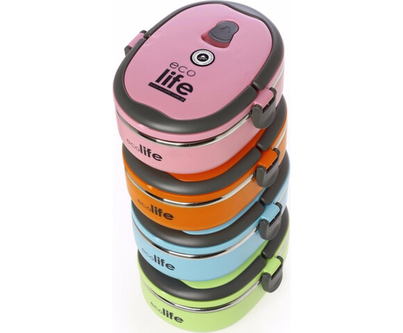 Ecolife Double Wall Δοχείο Φαγητού Θερμός Πλαστικό Μπλε 800ml